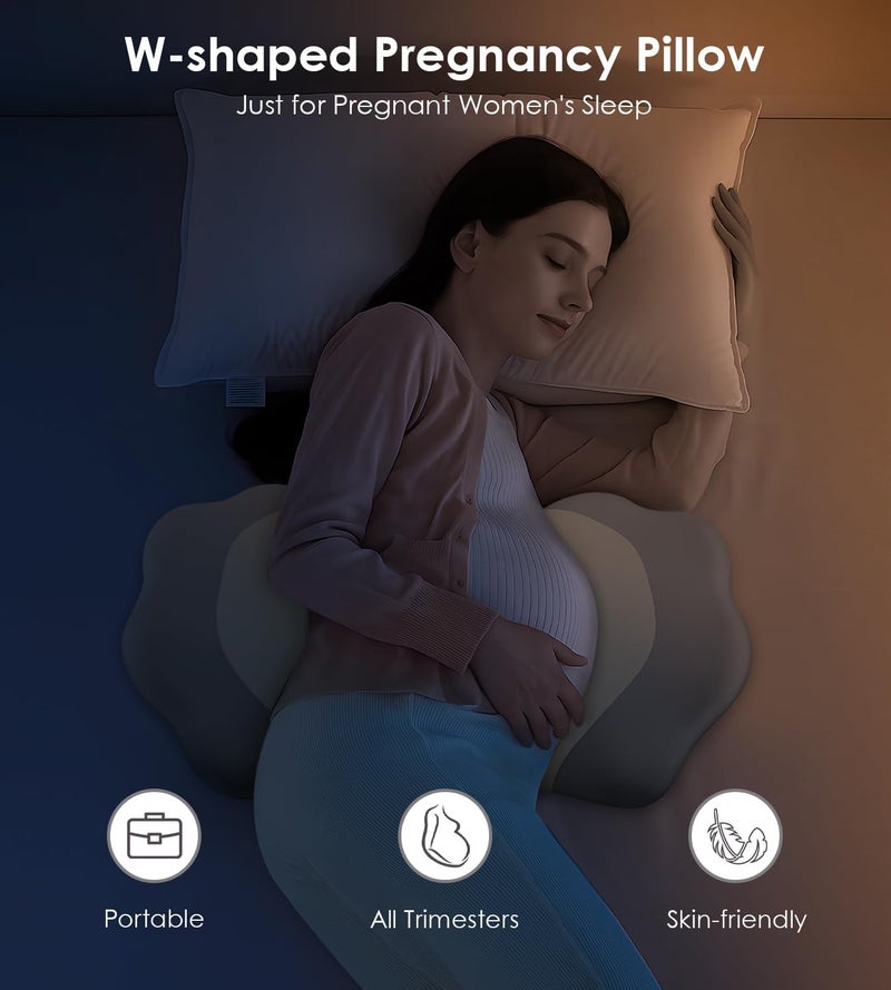 DONAMA Memory Foam Pregnancy Pillows for Sleeping, Side Sleeper Maternity Pillow Support for Back Belly HIPS, Adjustable Wedge Pillow for Pregnant Women, Side Sleeping Pregnant Pillows with Pillowcase - Image 4